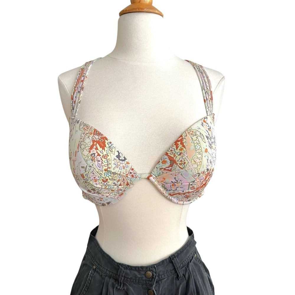 VICTORIA’S SECRET Boho Strappy Racerback Padded Bikini Top Size 34DD